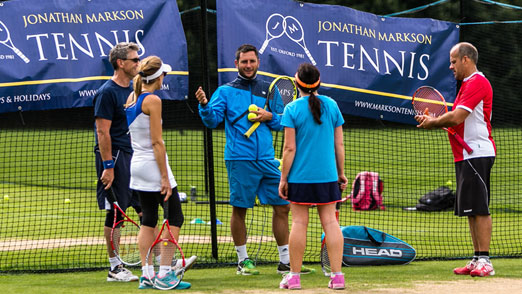 Professional adult tennis coaching group