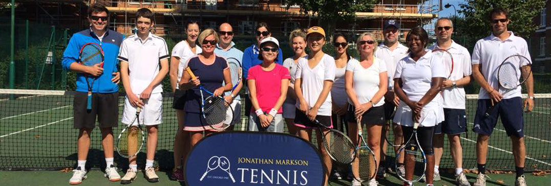 Adult tennis group at the Fulham Tennis Clinic