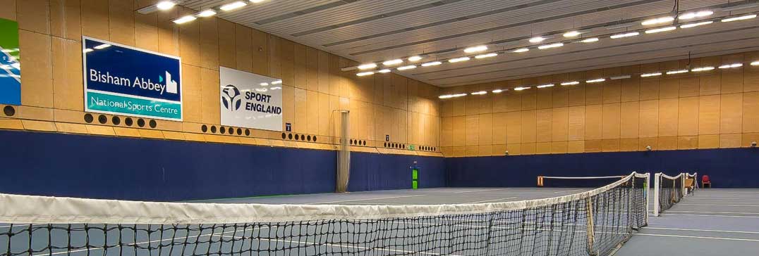 Indoor tennis courts at the Easter Tennis Camp, Bisham Abbey